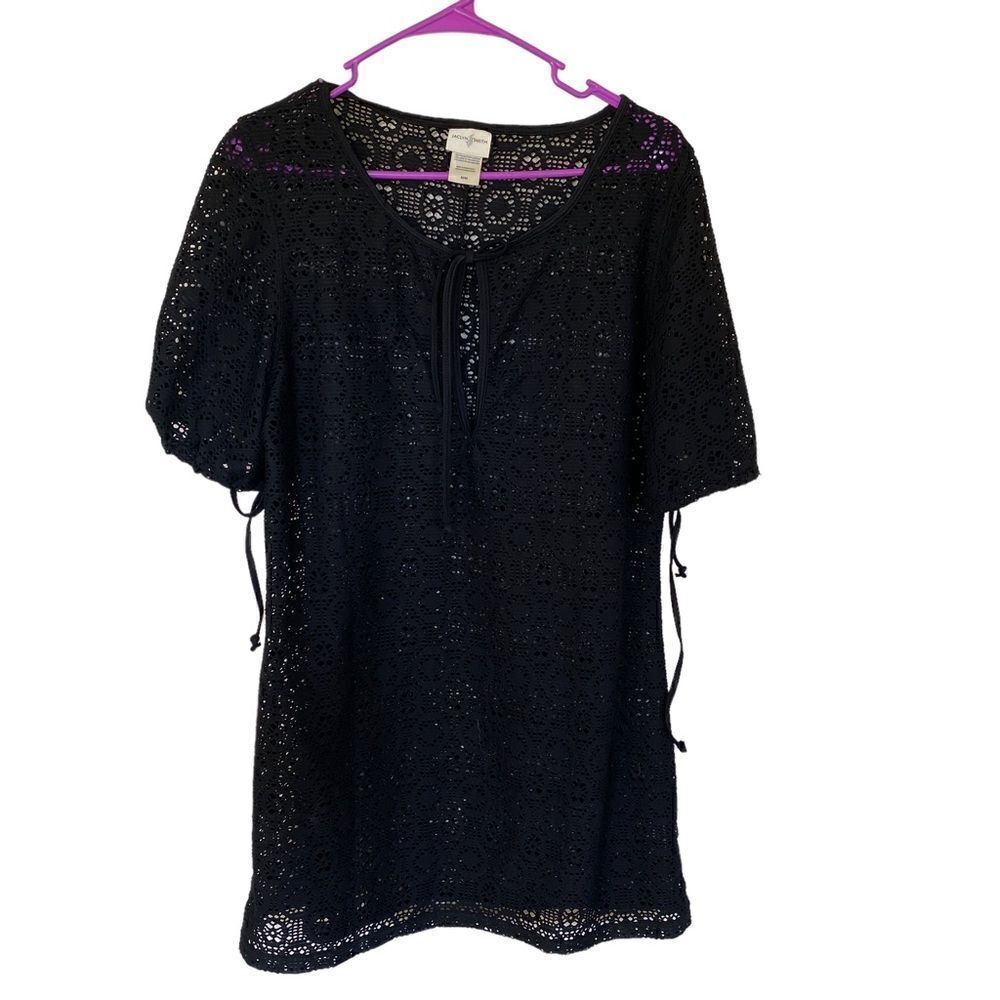 Jaclyn Smith Black Lace Medium Swim Cover up